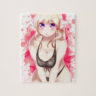 Blonde Hair Bikini Furry Girl Jigsaw Puzzle