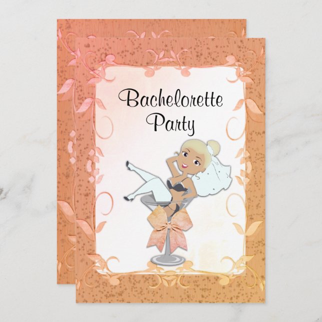 Blonde Haired Bachelorette Party Invitation (Front/Back)