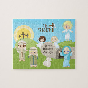 Blonde He is Risen Easter Jigsaw Puzzle