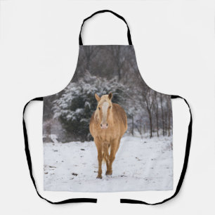 Blonde Horse Walk In The Snow Apron