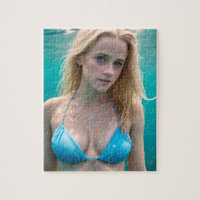 Blonde in a Bikini Underwater Photo Jigsaw Puzzle (Vertical)