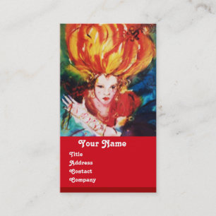 BLONDE IN RED Monogram Beauty ,Makeup, Hair Salon Business Card
