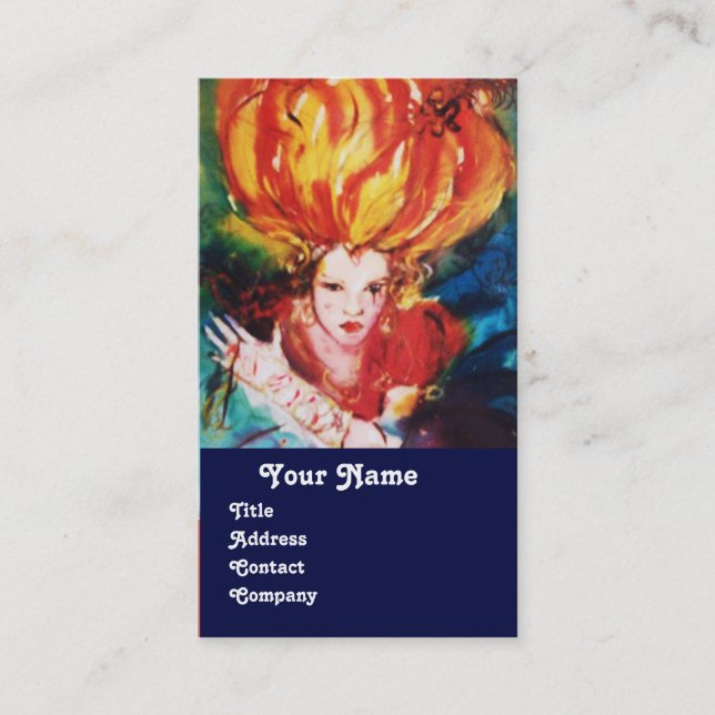 BLONDE IN RED Monogram Beauty ,Makeup, Hair Salon Business Card (Front)