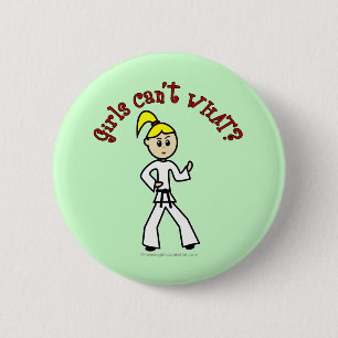 Blonde Karate Girl 2 Inch Round Button