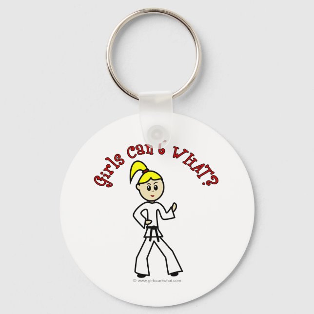 Blonde Karate Girl Keychain (Front)