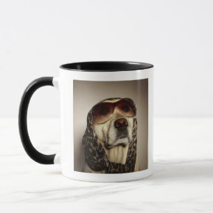 Blonde Labrador Retriever wearing sun glasses Mug