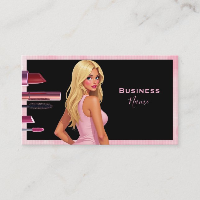 Blonde Makeup Lady  Business Card (Front)