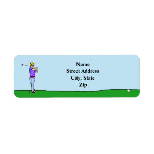 Blonde Male Golfer Return Address Labels
