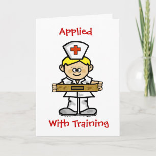 Blonde Male Nurse Greeting Card to Customize