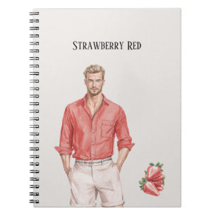 Blonde Male Strawberry Red Top Notebook