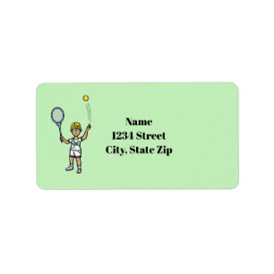 Blonde Male Tennis Player Address Labels