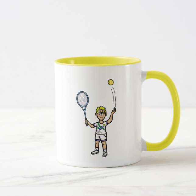 Blonde Male Tennis Player Mug (Right)