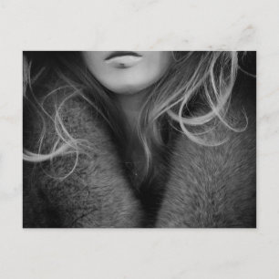 Blonde Mannequin in Black and White Postcard