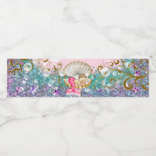 Blonde Mermaid Baby Shower Water Bottle Labels