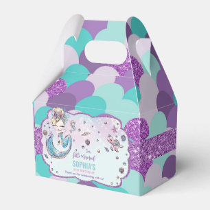 Blonde Mermaid Birthday Baby Shower Thank You Favor Box