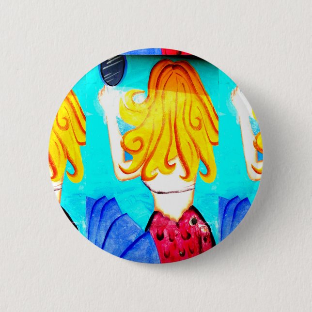 blonde mermaid button (Front)