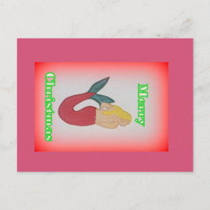 blonde mermaid carte postale de noël