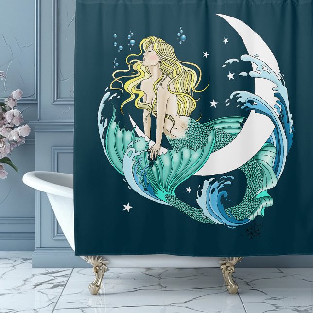 Blonde Mermaid Crescent Moon Fantasy Art Deco (Creator Uploaded)