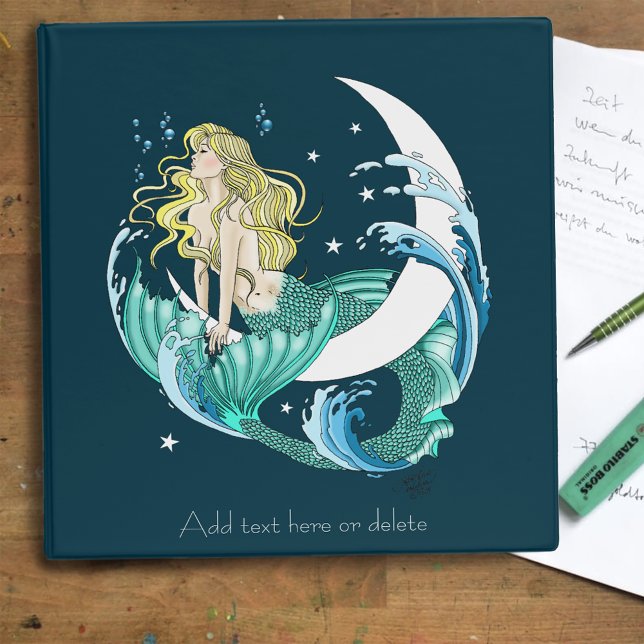 Blonde Mermaid Crescent Moon Fantasy Art Deco Binder (Creator Uploaded)