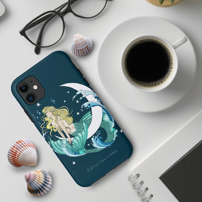 Blonde Mermaid Crescent Moon Fantasy Art Deco Case-Mate iPhone Case (Creator Uploaded)