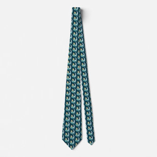 Blonde Mermaid Crescent Moon Fantasy Art Deco Tie