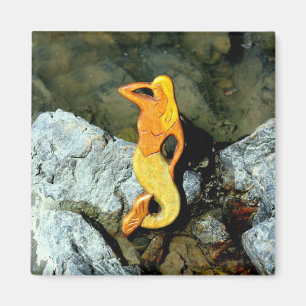 blonde mermaid gazing seaward magnet