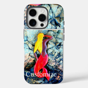 blonde mermaid in red iPhone 16 pro case