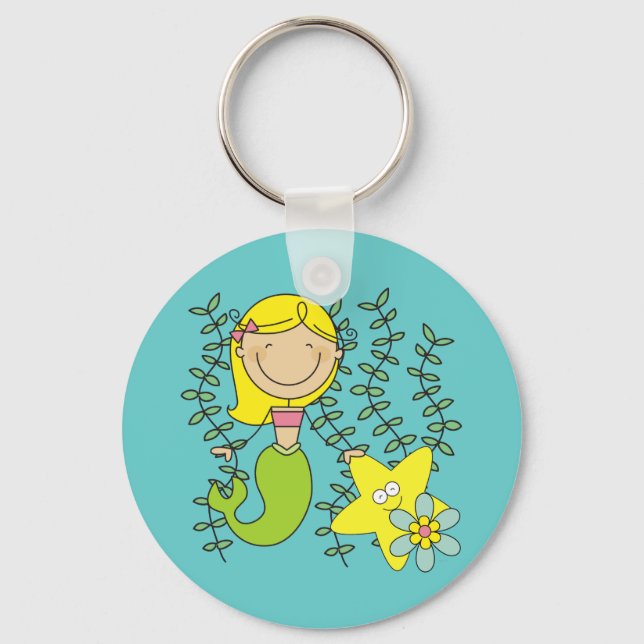 Blonde Mermaid Keychain (Front)
