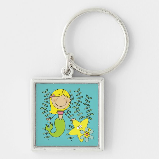 Blonde Mermaid Keychain (Front)