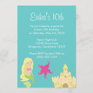 Blonde Mermaid Sea Invitation