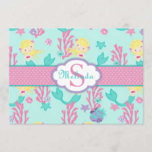 Blonde Mermaid Thank You Card