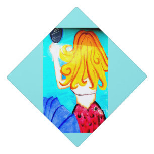 Blonde Mermaid Thunder_Cove Graduation Cap Topper
