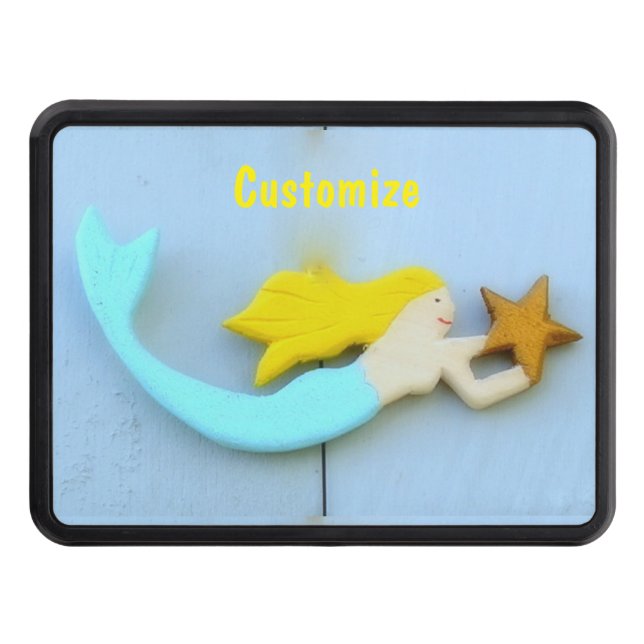 Blonde mermaid Thunder_Cove Trailer Hitch Cover (Front)