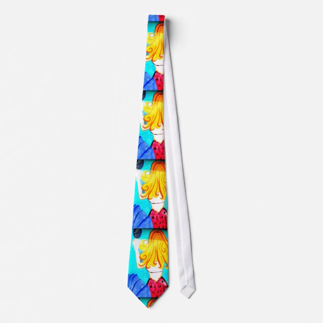 blonde mermaid tie (Front)