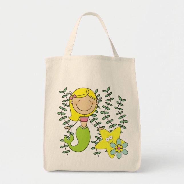 Blonde Mermaid Tote Bag (Front)