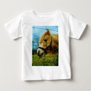 Blonde Miniature Pony / Horse Blue Sky Baby T-Shirt