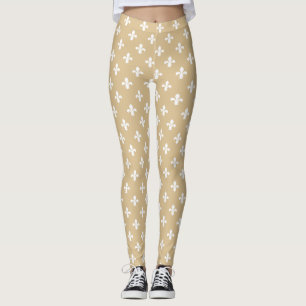 Blonde Neutral Fleur de Lys Leggings