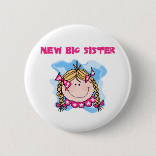 Blonde New Big Sister Tshirts and Gifts 2 Inch Round Button