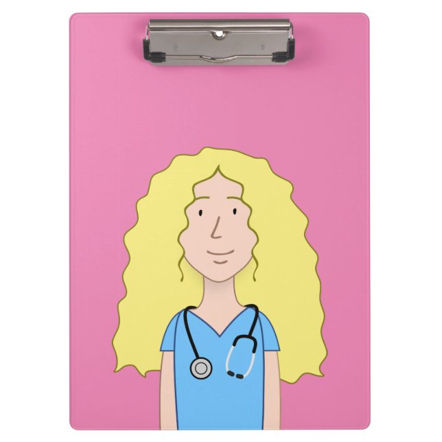 Blonde Nurse Clipboard (Front)