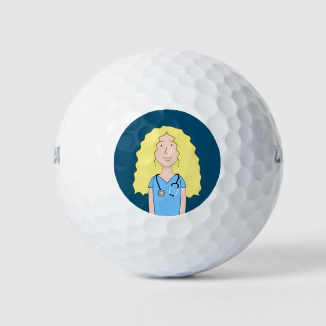 Blonde Nurse Golf Balls (Front)