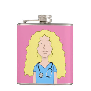 Blonde Nurse Hip Flask