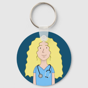 Blonde Nurse Keychain