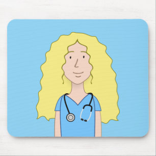 Blonde Nurse Mouse Pad