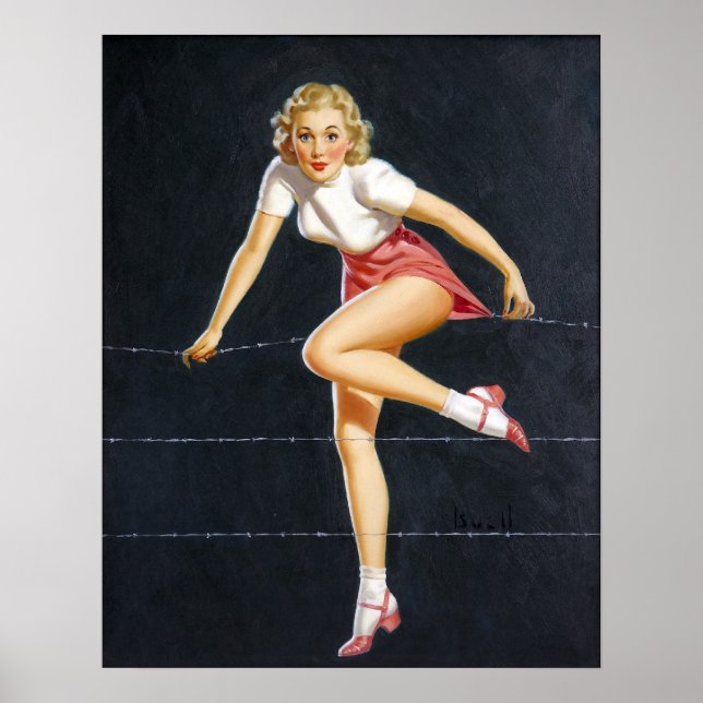 Blonde on Wire Pin Up Poster (Front)