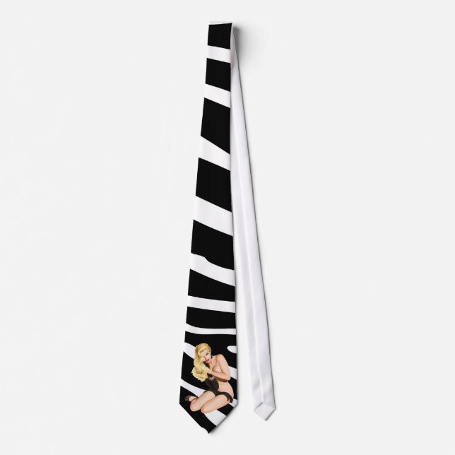Blonde On Zebra Print Tie (Front)