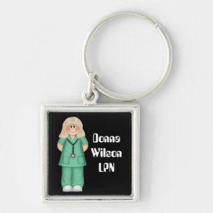 Blonde Personalized Nurse Keychain
