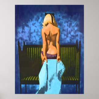Blonde Pinup Girl Showing Her Back Poster