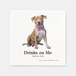 Blonde Pitbull Mix Cocktail Napkin