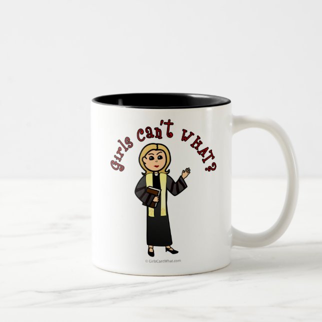 Blonde Preacher Girl Two-Tone Coffee Mug (Right)