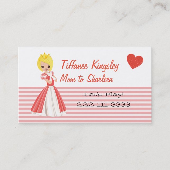 Blonde Princess Mommy Networking Card (Front)